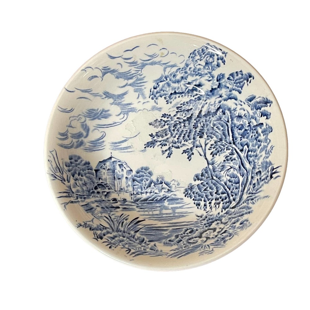 Vintage Enoch Wedgewood Countryside Small Bowl Blue White‎ 5" England
